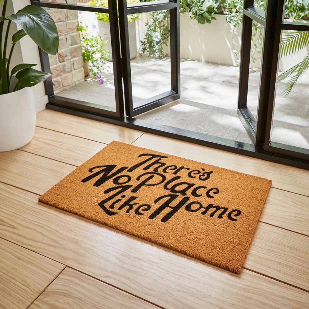 Theres No Place Like Home Coir Utility Doormat in Natural